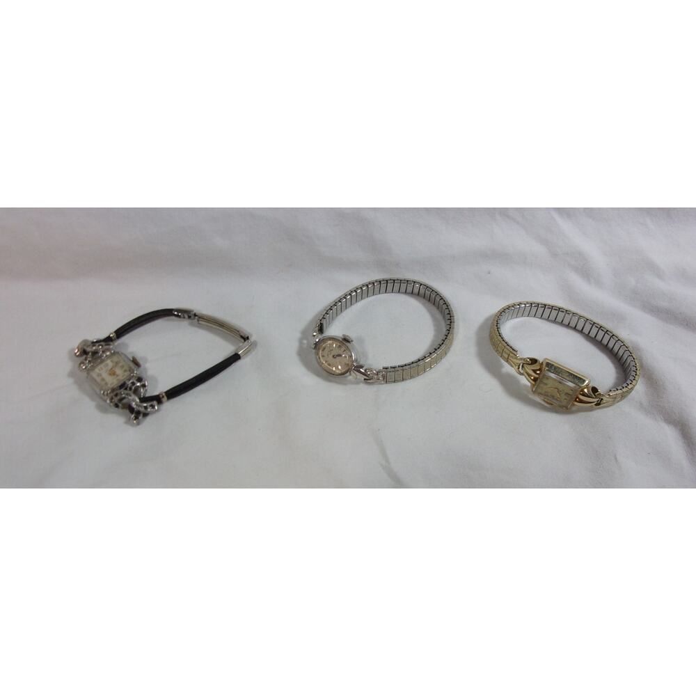 LOT OF THREE VINTAGE LADIES WATCHES-ELGIN dp-ELGIN 23-EVANS SWISS - Picture 3 of 9